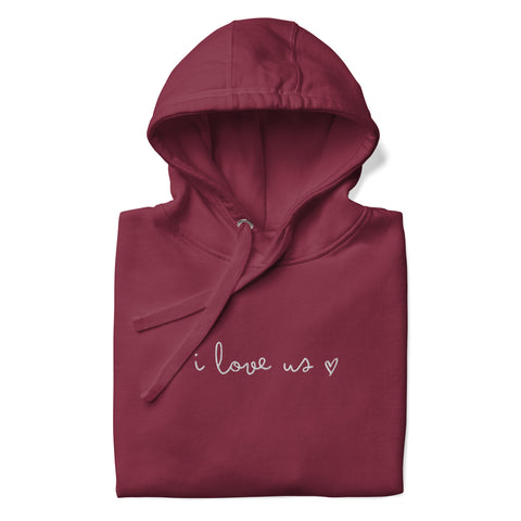 Love Us Hoodie (Premium-Fitted) (Embroidery)